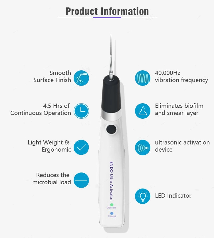 Dental Root Canal Treatment Ultrasonic Activator Endodontic Irrigator Handpiece Wireless Surgical Equipment Endo-IR Cleaning