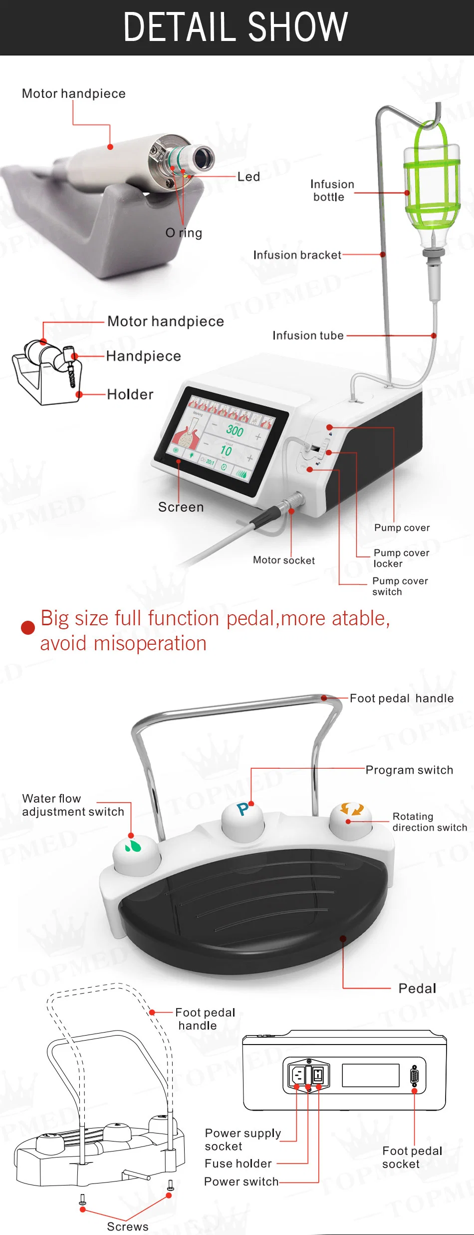 Fiber Optic Surgery Endodontic Treatment Enlarging Root Canal Implant Motor Dental Equipment